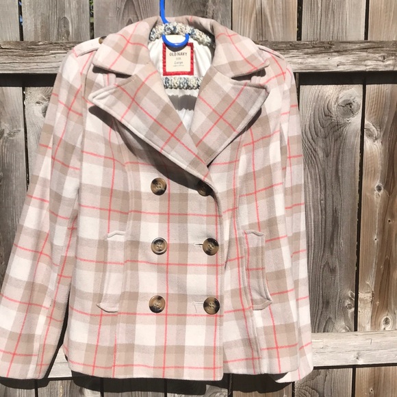 Old Navy Jackets & Blazers - Plaid Peacoat